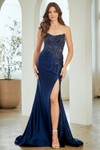 Amelia Couture 8059 Sheer Embellished Corset Strapless Gown