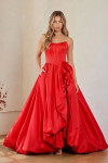 Amelia Couture 2085 Scoop Neck Strapless Pockets Ball Gown