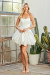 Amelia Couture 2081S Scoop Neck Strapless Balloon Mini Dress