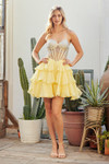 Amelia Couture 6136S Ruffled Sweetheart Strapless Mini Dress