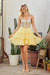 Amelia Couture 6136S Ruffled Sweetheart Strapless Mini Dress