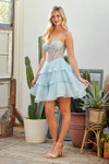 Amelia Couture 6136S Ruffled Sweetheart Strapless Mini Dress