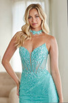 Amelia Couture 8078S Beads Sheer Corset Strapless Mini Dress