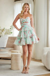 Amelia Couture 9086S Floral Sweetheart Strapless Mini Dress