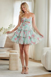 Amelia Couture 9086S Floral Sweetheart Strapless Mini Dress