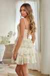 Amelia Couture 9091S Floral Print Plunging V-neck Mini Dress