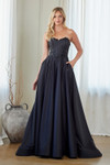 Amelia Couture 7093 Beaded Sweetheart Neck Strapless Dress