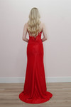 Nox Anabel K1732 Satin Beaded Sweetheart Neck Strapless Gown