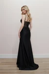 Nox Anabel K1733 Shiny Satin Double Spaghetti Straps Gown