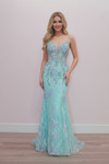 Nox Anabel C1839 Glitter Spaghetti Straps Sleeveless Gown