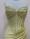 Nox Anabel T7117 Satin Beaded Corset Sweetheart Mini Dress