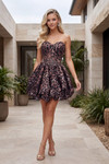Nox Anabel Q7124 Leopard Bubble Hem Strapless Mini Dress