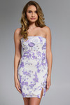 Jovani 45065 Beaded Embellishments Strapless Mini Dress