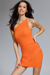 Jovani 43517 Asymmetrical Neckline One Shoulder Mini Dress