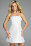 Jovani 44855 Floral Embellished Strapless A-line Mini Dress
