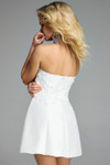 Jovani 44855 Floral Embellished Strapless A-line Mini Dress