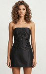 Jovani 44855 Floral Embellished Strapless A-line Mini Dress
