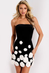 Jovani 45237 3D Floral Straight Neck Strapless Mini Dress