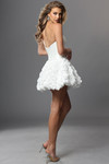 Jovani 46486 Textured Rosette Skirt Strapless Mini Dress