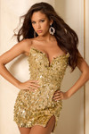 Jovani 46715 Sequin Crystal Encrusted Strapless Mini Dress