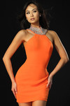 Jovani 47813 Stretch Crepe Beads High Halter Neck Mini Dress