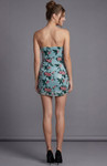 Jovani 51557 Jacquard Floral Sequin Strapless Mini Dress