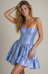 Jovani 51565 Brocade Scoop Neckline Strapless Mini Dress