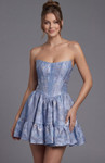 Jovani 51565 Brocade Scoop Neckline Strapless Mini Dress