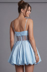 Jovani 51583 Satin Bubble Hem Spaghetti Straps Mini Dress