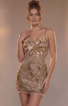Jovani 51592 Sequin Spaghetti Straps Sleeveless Mini Dress