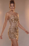 Jovani 51592 Sequin Spaghetti Straps Sleeveless Mini Dress