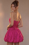 Jovani 51663 Taffeta Bubble Hem Ruched Strapless Mini Dress