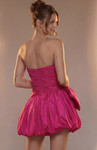 Jovani 51663 Taffeta Bubble Hem Ruched Strapless Mini Dress