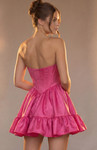 Jovani 51800 Ruffled Hem Straight Neck Strapless Mini Dress