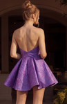 Jovani 52120 Jacquard Bow Front Strapless Homecoming Dress