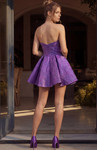 Jovani 52120 Jacquard Bow Front Strapless Homecoming Dress