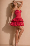 Jovani 52146 Taffeta Tiered Bubble Strapless Mini Dress