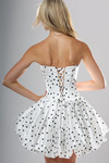 Jovani 52165 Cotton Bubble Hem Polka Dot Print Mini Dress
