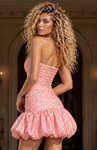 Jovani 52226 Jacquard Polka Dot Bubble Strapless Mini Dress