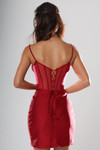 Jovani 52247 Satin Beaded Cowl Neck Sleeveless Mini Dress