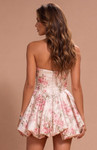 Jovani 52380 Jacquard Floral Bubble Hem Strapless Mini Dress