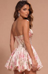 Jovani 52380 Jacquard Floral Bubble Hem Strapless Mini Dress