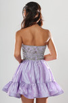 Jovani 52439 Taffeta Beaded Ruffle Strapless Mini Dress