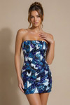 Jovani 52505 Sequins Straight Neckline Strapless Mini Dress