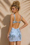 Jovani 52516 Beaded V-Neck Cut-Out Sleeveless Mini Dress