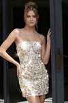 Jovani 52614 Allover Lace Embellished Strapless Mini Dress