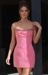 Jovani 52662 Crepe Beaded Corset Strapless Fitted Mini Dress