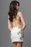 Jovani 53261 Beaded Crystal Embellishments V-Neck Mini Dress