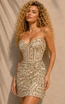 Jovani 53770 Sequins Sweetheart Neck Strapless Mini Dress