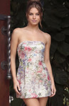 Jovani 53965 Sequin Beaded Floral Lace Sleeveless Mini Dress